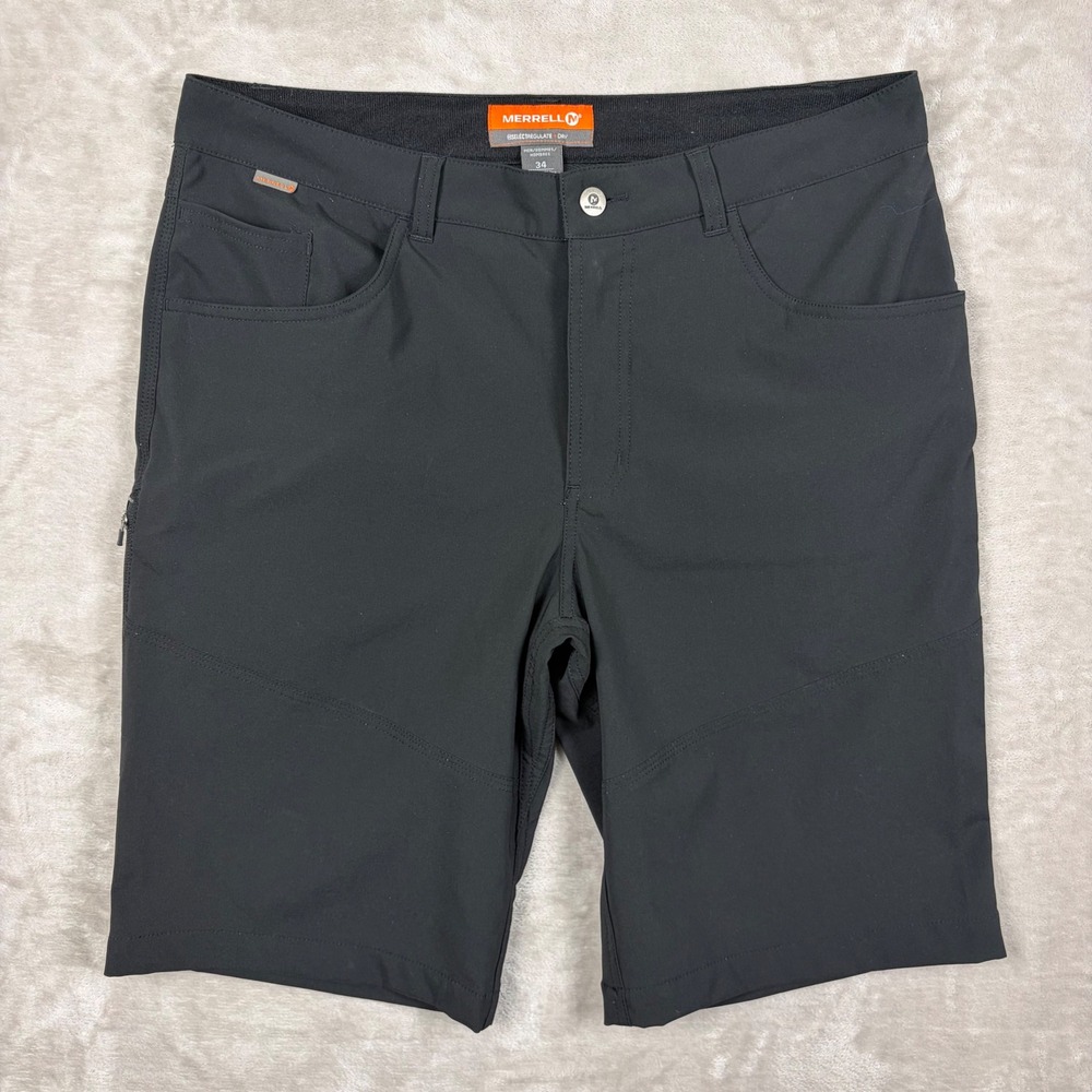 Merrell Mens Select Regulate Dry Hiking Shorts Black Size 34 Gusset 11" Inseam